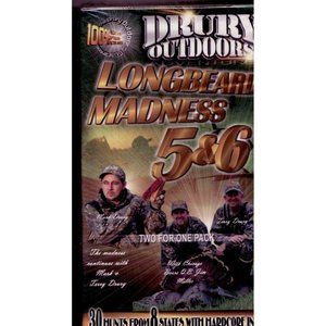 DRURY OUTDOORS LONGBEARD MADNESS 5 & 6 VHS WILD TURKEY HUNTING ON 2 NEW VHS TAPE